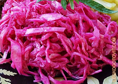 Рецепт маринованной капусты с буряком Рецепт маринованной капусты с буряком